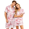 thumbnail image 2 of Halloween Couple Pajamas Matching Sets Button Up Pajamas Halloween Pj Set Halloween Pajamas Spooky Pajamas Women Couple Matching Pajamas Sets Women & Men Button Down Pjs Men, White, M, 2 of 5