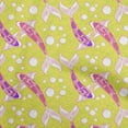 thumbnail image 1 of oneOone Rayon Yellow Fabric Asian Japanese Koi Fish Dress Material Fabric Print Fabric By The Yard 56 Inch Wide, 1 of 4