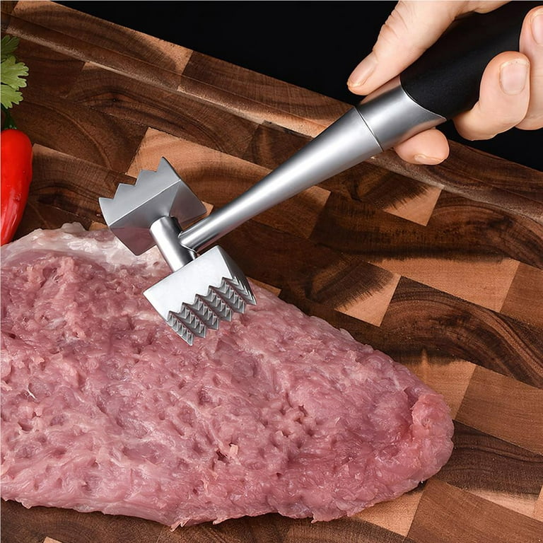 Oukaning 450W Commercial Electric Meat Tenderizer Steak Machine Stainless Steel 110V, Size: One size, Silver