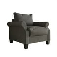 thumbnail image 4 of Castle Place Linen Upholstered Arm Chair, Dark Gray, 4 of 7