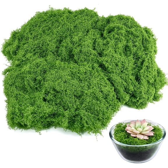 Fake Green Moss for Potted Plants, 5.3OZ Moss Decor Artificial Faux Moss for Crafts Preserved Moss for DIY Decorative Moss Table Centerpieces Decor Fairy Garden Floral Wedding (150g)