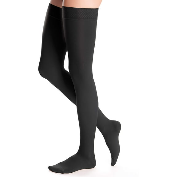 duomed Advantage 20-30 mmHg Thigh with Beaded top Band Standard Closed Toe Black x-Large