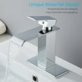 thumbnail image 2 of Wovier Chrome Waterfall Bathroom Sink Faucet with Supply Hose and Plate,Single Handle Single Hole Lavatory Faucet,Basin Mixer Taps Commercial, 2 of 7