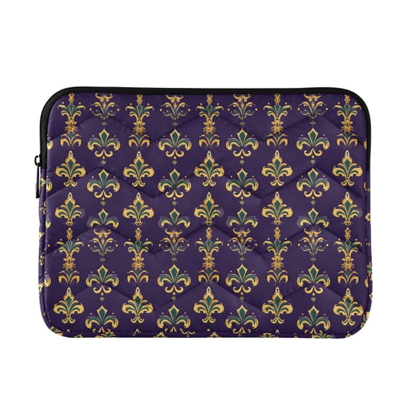 FORMRS 13-13.3 inch Laptop Sleeve Case Soft Carrying Quilted Computer Bag Cover, Purple Flowers Pattern