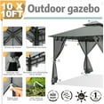 thumbnail image 2 of COBIZI Outdoor Gazebo,10'x10'Canopy with Mosquito Netting,Shade Tent for Party, Backyard, Patio Lawn & Garden,Black, 2 of 9