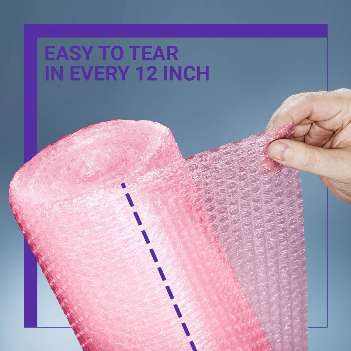 2-Pack Anti-Static Bubble Cushioning Wrap Rolls, 3/16" x 12" x 72' ft Total, Perforated Every 12", 20 Fragile Stickers for Packaging, Shipping, Mailing