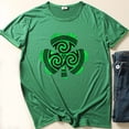 thumbnail image 2 of Pompotops Mode Femmes T-Shirt Décontracté Col Rond Imprimé Saint-Patrick Manches Courtes Ample Blouse, 2 of 3