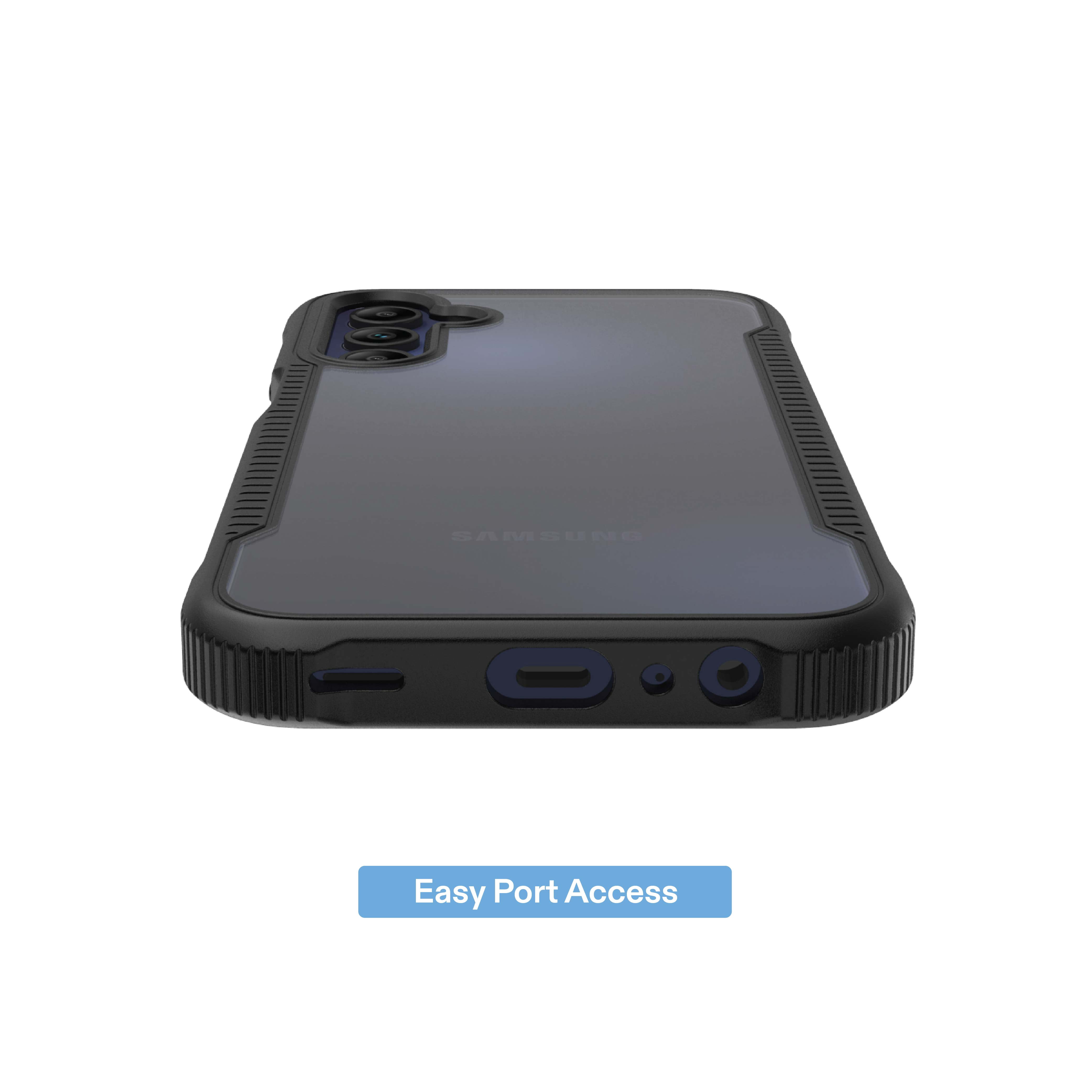 onn Dual-Layer Phone Case for Samsung Galaxy A15 5G - Black/Clear
