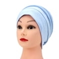 thumbnail image 7 of Hold'em Slouchy Turban Chemo Cancer Patients Soft Blend Material Cap for Female Adult - Light Blue, 7 of 7