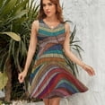 thumbnail image 7 of 70s Retro Colorful Wavy Dress Summer Street Style Dresses Female Sleeveless Printed Sundress, 7 of 7