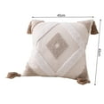 thumbnail image 5 of AQRS Boho Throw Pillow with Braided Rope Pattern And Tassels Soft Cotton Linen Textured Cushion for Sofa Bed Office, 5 of 8