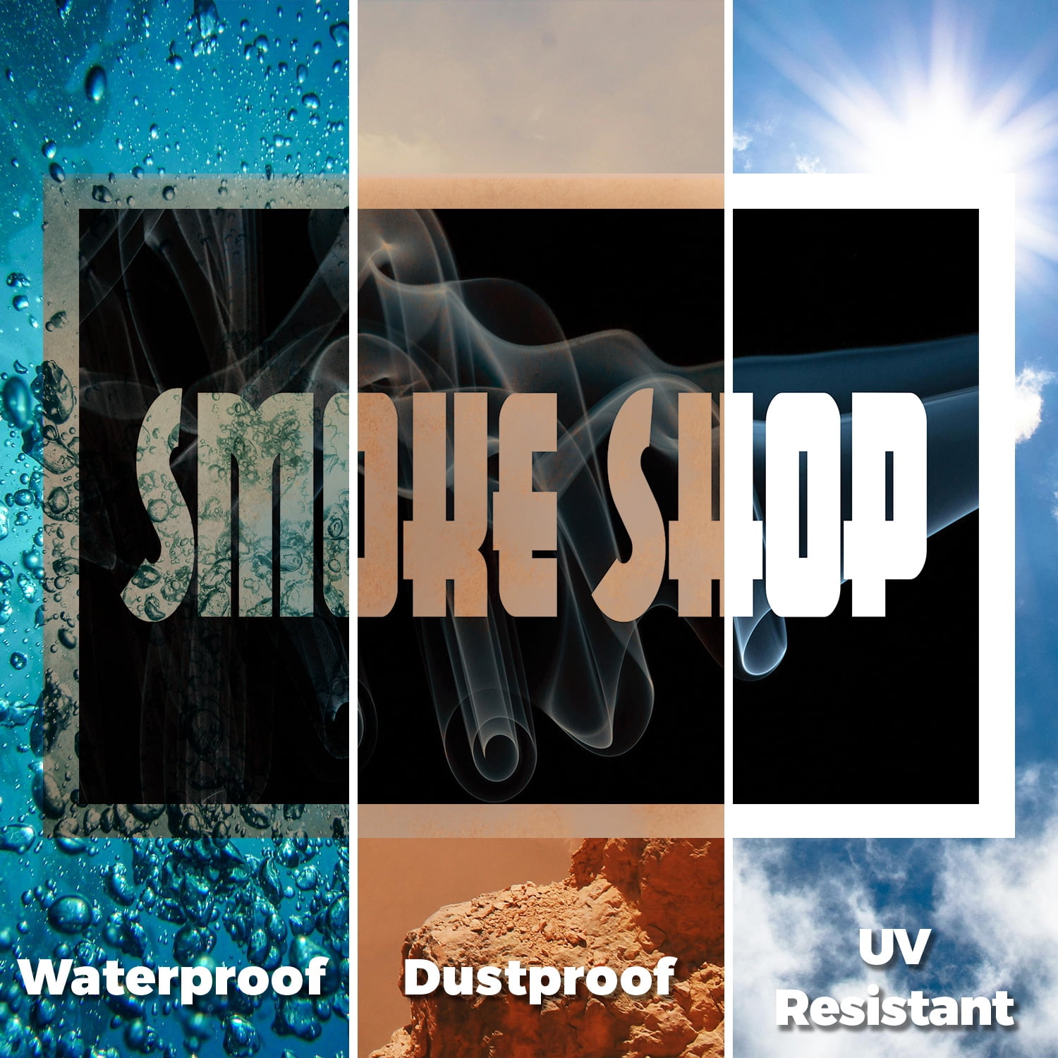 Smoke Shop Yard Sign 12 Inch x 16 Inch Single Sided Weatherproof Heavy-Duty Plastic with Stake | Tobacco Products, CBD Sales, Professional Display | Made in USA