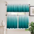 thumbnail image 2 of 3 Piece Kitchen Curtains and Valances Set Teal Ombre Cafe Curtains 24 Inch Length Contemporary Gradient Abstract Art Valance & Tier Curtain for Living Room Bedroom Small Window 54"x18"+27"x24"*2, 2 of 6