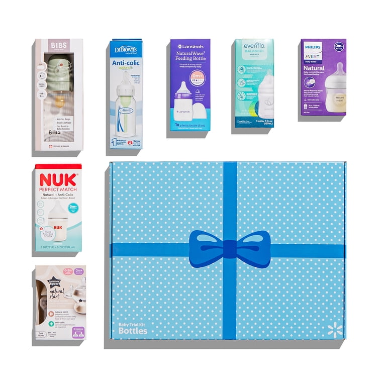 Baby Trial Kit of Bottles, Samples from 7 Brands, Various Features