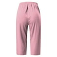 thumbnail image 5 of vigerkar Women's High-Waisted Yoga Pants – Side-Slit Workout Capris with Pockets, Athletic Stretch Lounge Pants Light Pink, XXL, 5 of 5