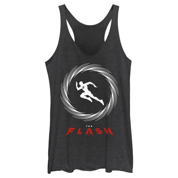 Women's The Flash Speedster Barry Allen Silhouette  Racerback Tank Top Black Heather Small