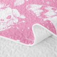 thumbnail image 5 of Homewish Hipple Moth Skull Quilt Full,Happy Halloween Full Bedspread Sets,Pink,Moon Floral Duvet,3pcs, 5 of 7