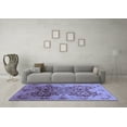 thumbnail image 3 of Ahgly Company Machine Washable Indoor Round Oriental Blue Traditional Area Rugs, 4' Round, 3 of 4