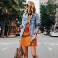 thumbnail image 4 of Easygdp Orange Rotating para Vestido Transpirable de Mujer, Vestido Suelto de Manga Corta con Pliegues y Bolsillos para el Verano, 4 of 7