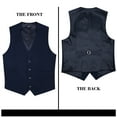 thumbnail image 4 of HISDERN Men's Suit Vest Business Formal Dress Waistcoat Vest with 3 Pockets for Suit or Tuxedo Navy Blue, 4 of 7