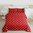 thumbnail image 2 of Manfei Polka Dots Boy Girl Bedding Comforter Set 2pcs,Vintage Aesthetic Twin Comforter Sets Microfiber,Red White Breathable Bedding Set,Microfiber Bedroom Decor,Reversible, 2 of 8