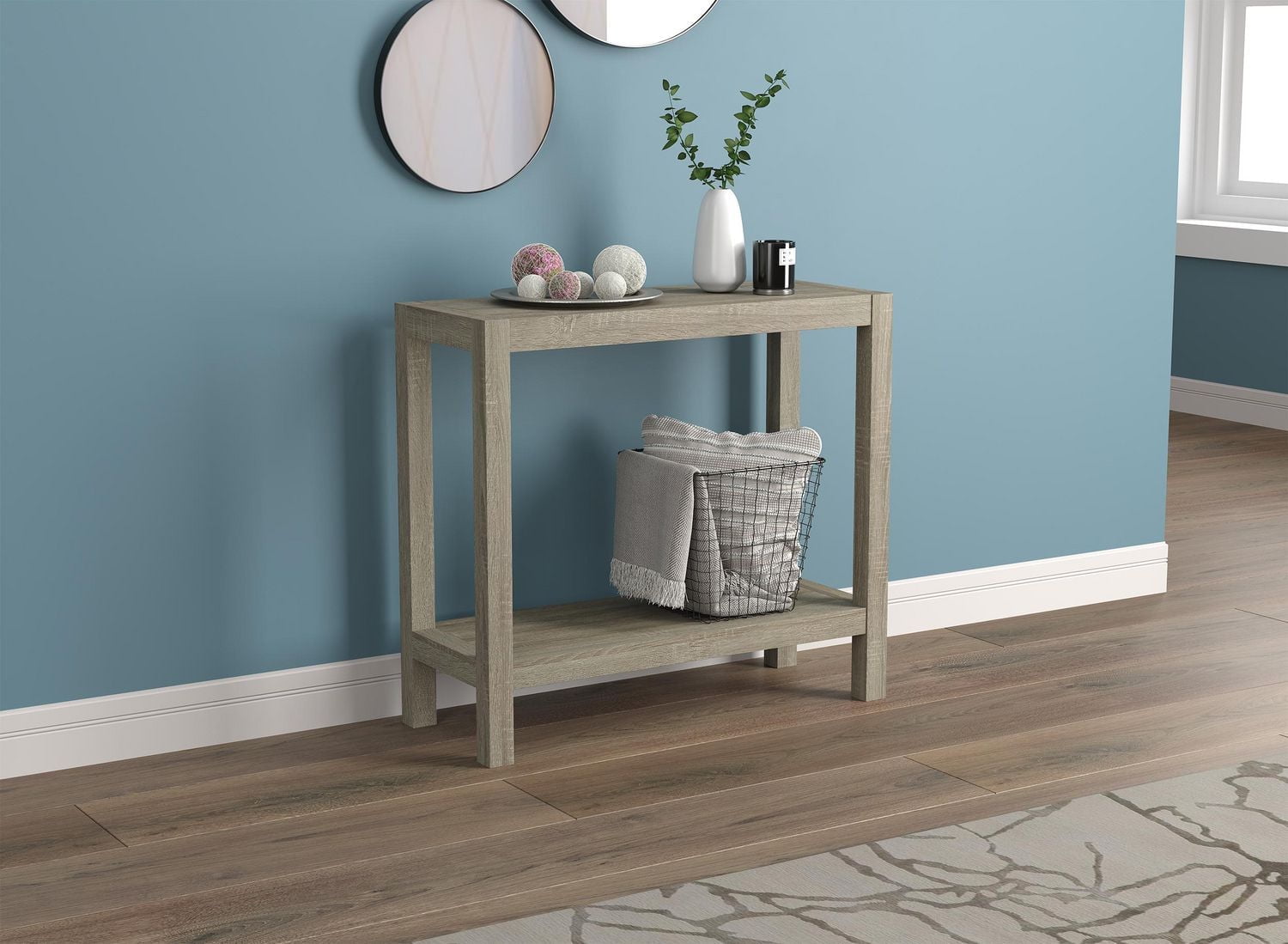 Safdie & Co. Table Console 26L Taupe Foncé 1 Étagère