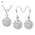 thumbnail image 4 of Kripyery 2Pcs/Set Women Ball Shaped Charm Rhinestone Hook Earrings Necklace Jewelry Gift, 4 of 8