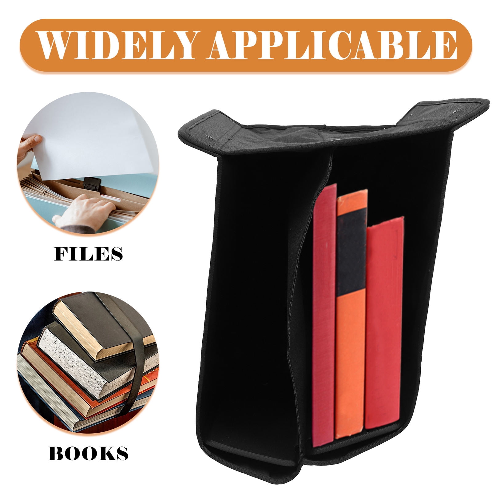 WEUVEB Black Foldable Under Desk Storage Organizer with Multiple Compartments, Large Capacity Office and Home Desk Organizer