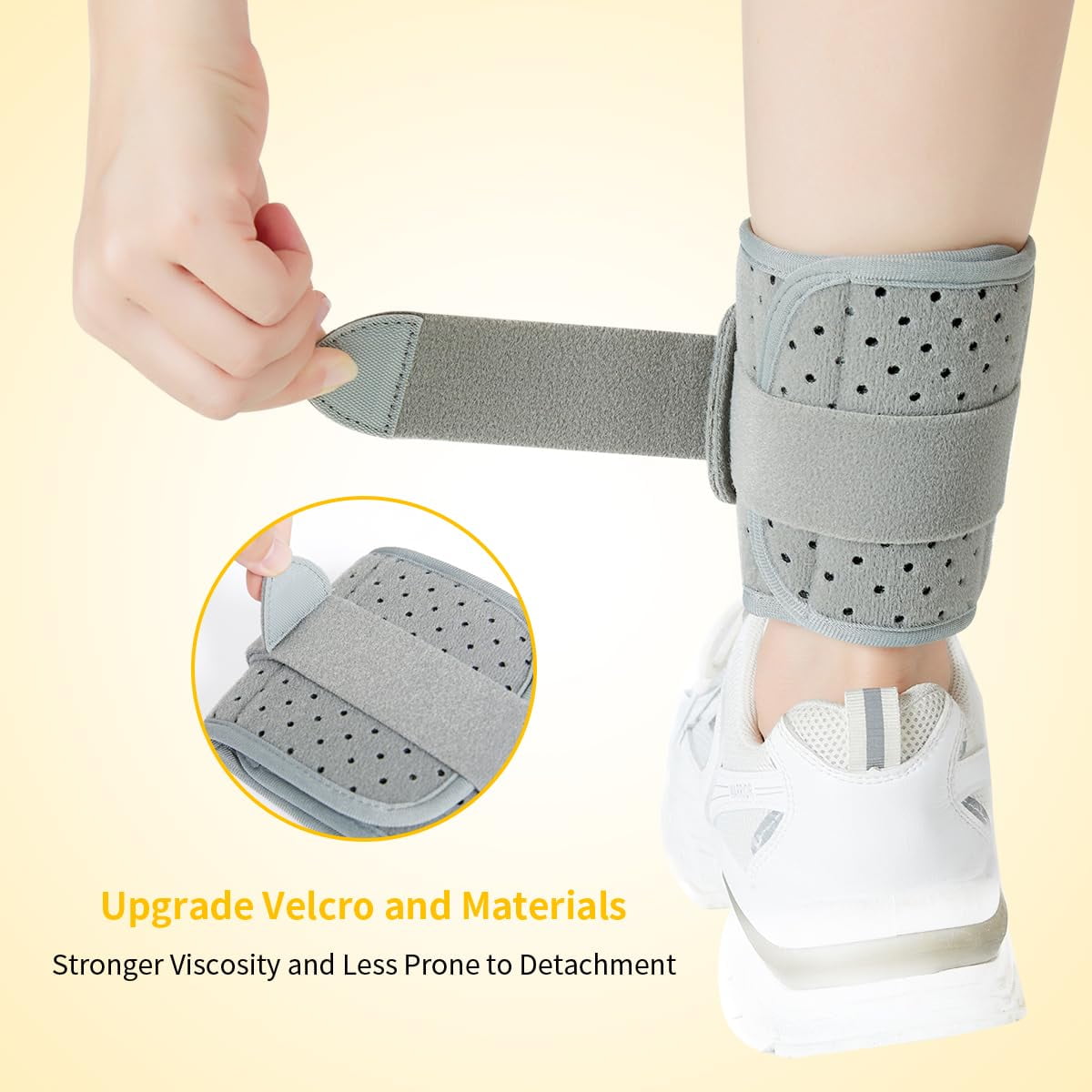 Tenbon Ankle Support Drop Foot Brace Orthosis - Comfort Cushioned Adjustable Wrap Compression For Improved Walking Gait, Prevents Cramps Ankle Sprains (Gray)