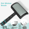 thumbnail image 3 of Large Stiff Brush for Dogs - Extra Long Needle Hair Brush for Large Dog Pet Grooming & Depilation - Removes Long Loose Hair - Undercoat - (Black), 3 of 5