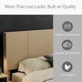 thumbnail image 4 of Noble House 64.4" Wood Headboard Only, Queen Size, Modern Farmhouse, Wall Mounted Fluted Panel, Oak, 4 of 9