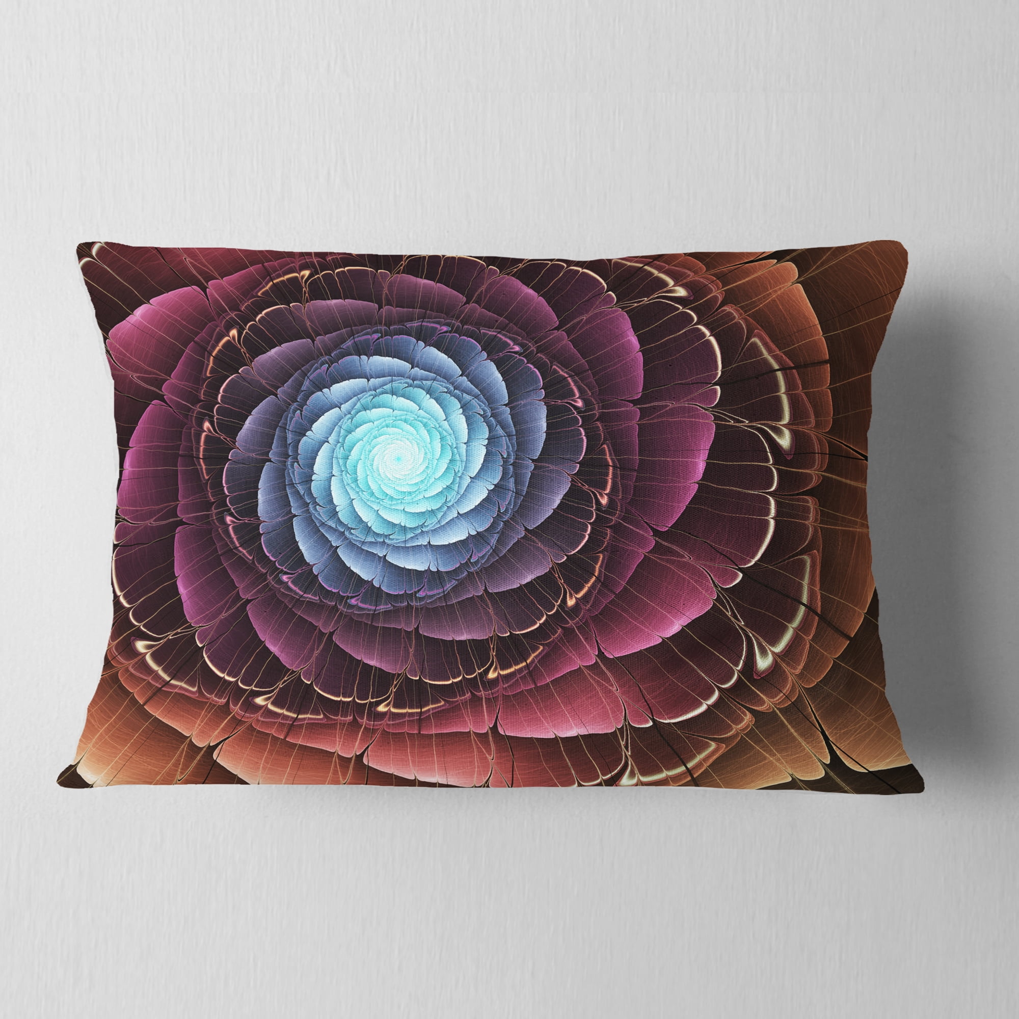 Designart 12" x 20" Brown Polyester Throw Pillow