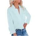 thumbnail image 1 of Bowake Women's Button down Shirts Lapel Long Sleeve Casual Comfy Ladies Work Office Fall Spring Blouse Tees, 1 of 7
