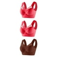 thumbnail image 1 of FAIWAD 3 Pack Womens Plus Size Bra Wirefree Mesh Patchwork Bralettes Full Coverage Everyday Stretch Sports Yoga Underwear, 1 of 2