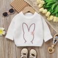 thumbnail image 2 of Toddler Girl Boy Cute Long Sleeve Knitted Easter Bunny Rabbit Pattern Sweater Pullover Tops Clothes, 2 of 9