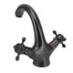 thumbnail image 3 of Grifo de lavabo vintage con acabado en cuerno de oveja negra y manija giratoria, diseño de encimera elevada y control de temperatura dual, 3 of 8