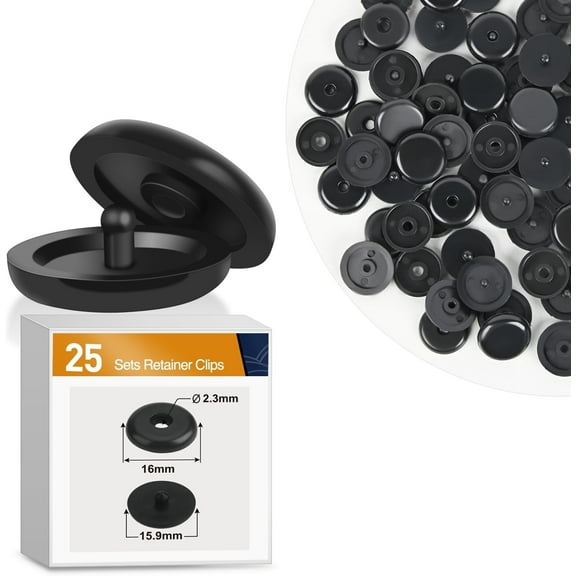 GOOACC 25Sets Universal Seat Belt Button Buckle Clip Stop Prevent Seat Belt Buckle from Sliding Down Snap-On System No Welding Required