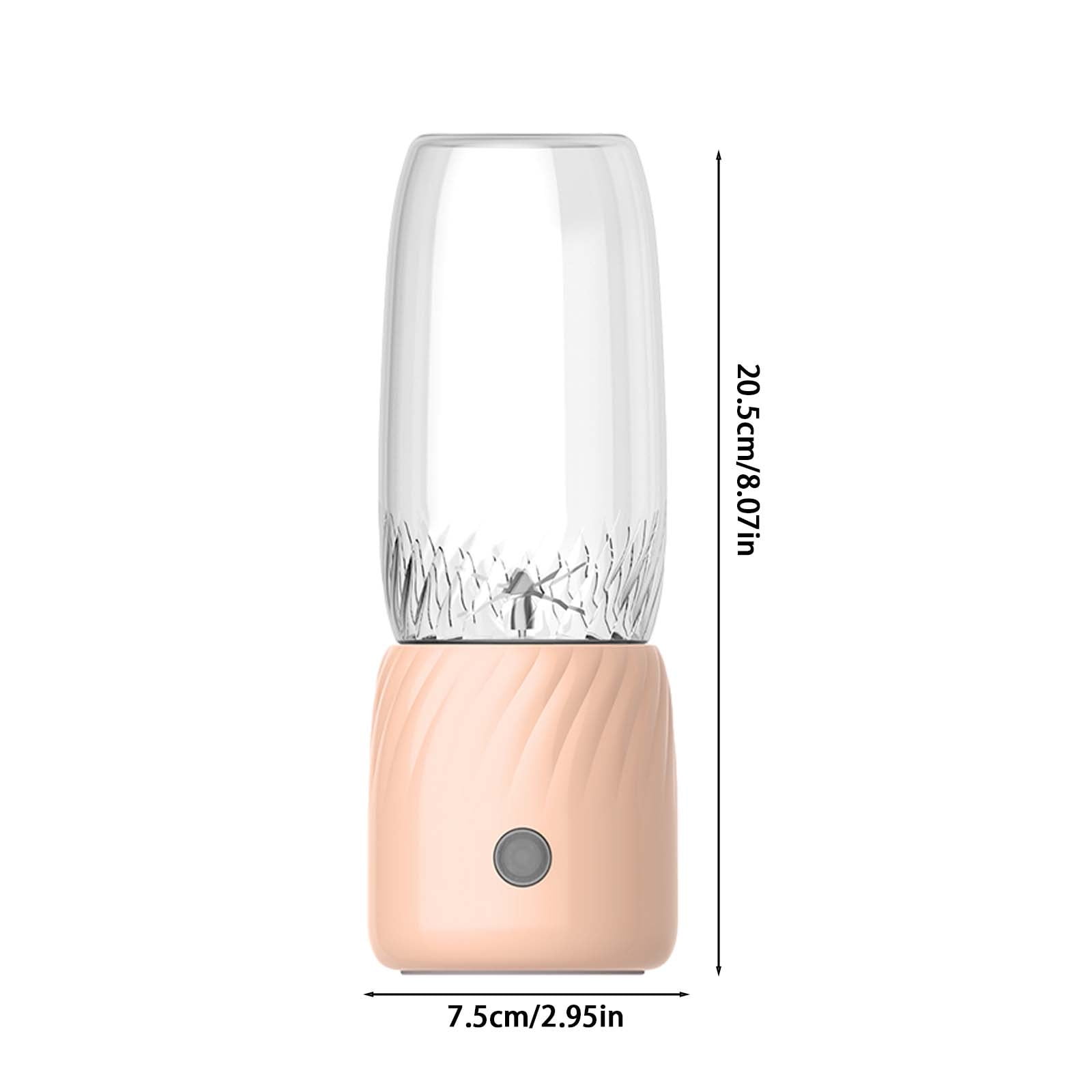Portable USB Rechargeable Mini Juicer Blender 350ml Pink 6 Blades For Shakes And Fruit Juice