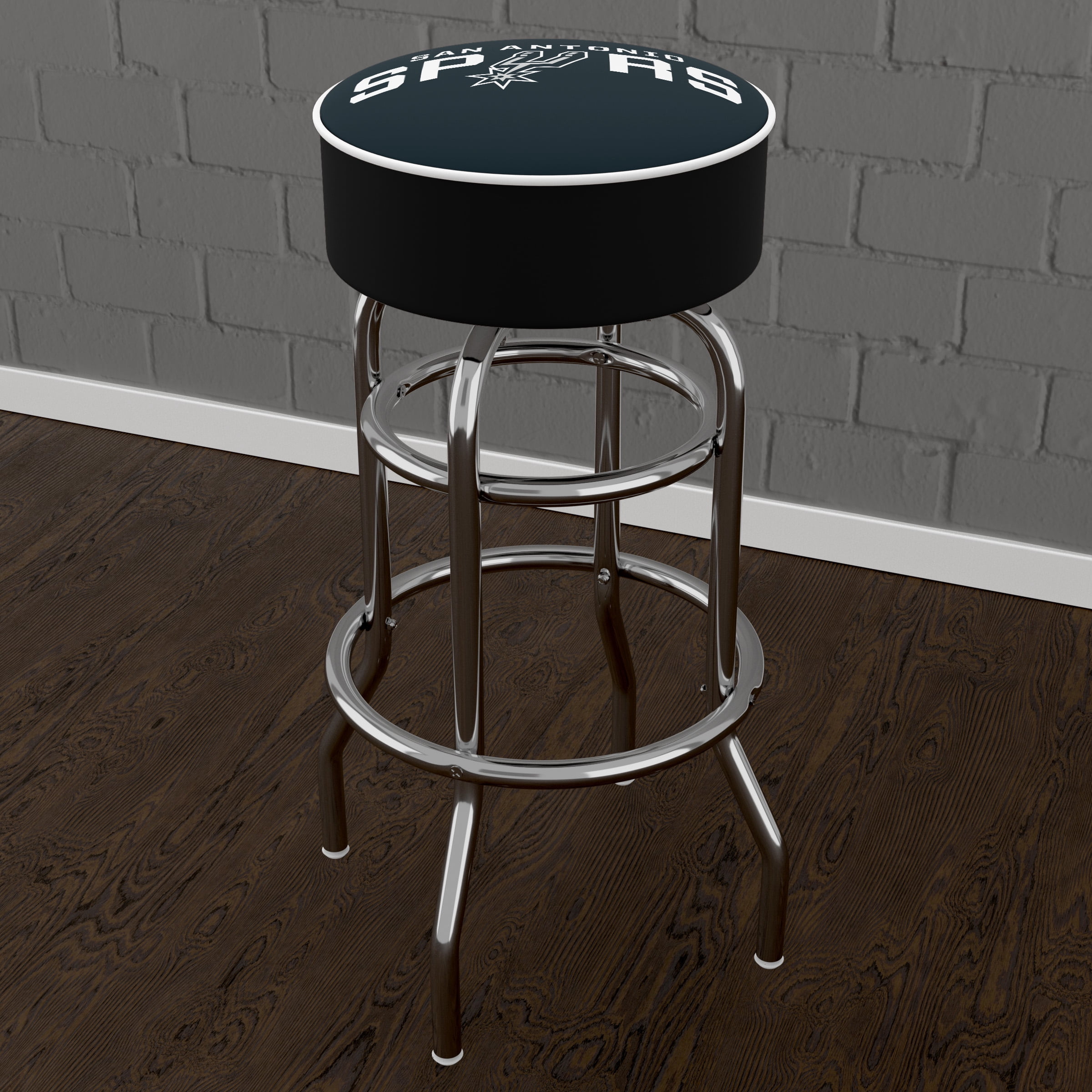 Trademark Gameroom San Antonio Spurs Logo Bar Stool with Padded Seat