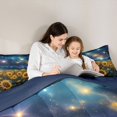 thumbnail image 5 of Homewish Galaxy Starry Sky Bedding Comforter Set,Countryside Sunflower Twin Comforter Sets,Blue Green Yellow Bedding Set For Men Women,Breathable Home Decor Reversible,2-Piece, 5 of 8
