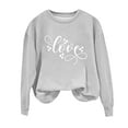 thumbnail image 2 of Wycnly Womens Sweatshirt Oversized Sweatshirt for Women Valentine's Day Fashion Love Letter Print Heart Graphics Pullover Sweater Spring Ladies Long Sleeve Crewneck Blouses Tops, 2 of 6