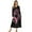 Pink Butterfly Shiny, variant on Cartoon Pug Paws Print Nightgowns for Women Long Sleeves Nightgown Soft Sleepwear Button V Neck Sleepshirt Long Nightgown for Pajama Party, Large