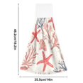 thumbnail image 6 of Yayeee Kitchen Hanging Hand Towels Set of 2 with Loop Bathroom Absorbent Tie Towel, Starfish Seashell, 6 of 7