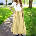 thumbnail image 4 of GERsome Girls Short Sleeve Color Block Loose Casual Long Maxi Dress with Pockets 4-14 Years, 4 of 8