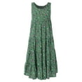 thumbnail image 6 of Jinhomg Womens Cute Boho Dresses Flowy Swing Pleated Dress Loose Fit Comfy Sleeveless Maxi Tank Dresses Casual Vacation Beach Dress Green XXL, 6 of 7