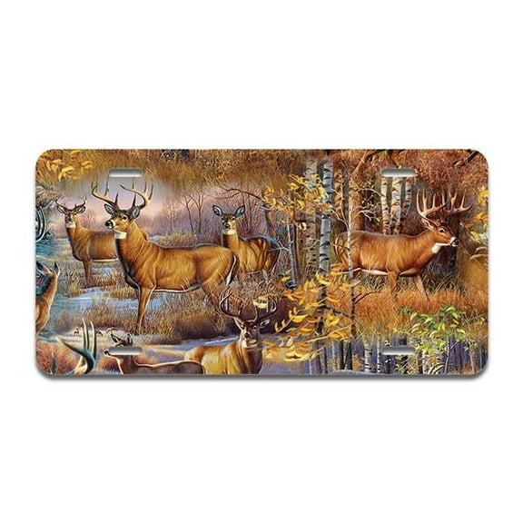 Deer Pattern 2 Aluminum License Plate