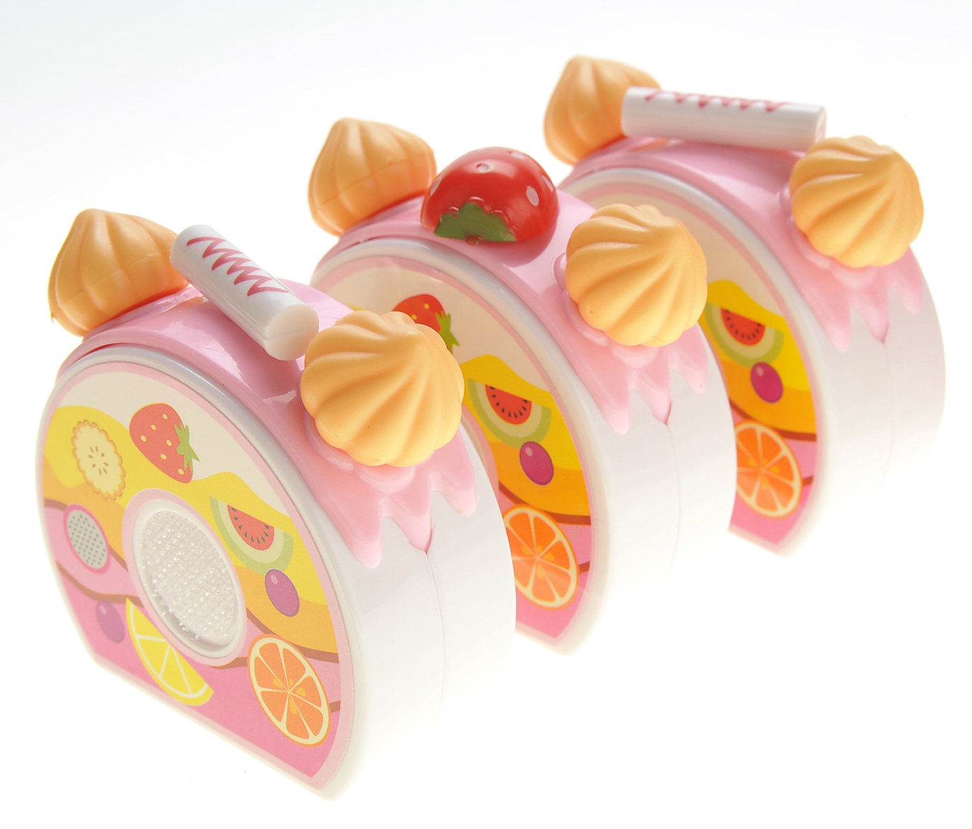 PlayWorld Sweet Treats Birthday Cake 75pcs Pretend Play Food Toy Set - Pink