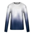 thumbnail image 4 of Cotton Gradient Color Long Sleeve Crewneck Tops for Men Plus Size Comfy Pullover 3D Print T Shirts Dark Blue,XL, 4 of 6