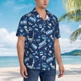 thumbnail image 5 of Balery Blue Bus Print Men's Hawaiian Shirts Short Sleeve Beach Shirt Relaxed Fit Vacation Button Down Shirts-Large, 5 of 9