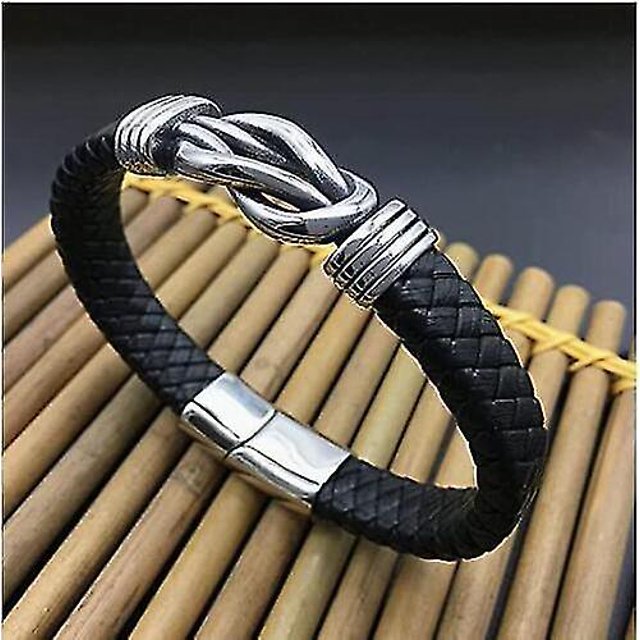 Pulsera de cuero trenzado madre e hijo unidos para siempre